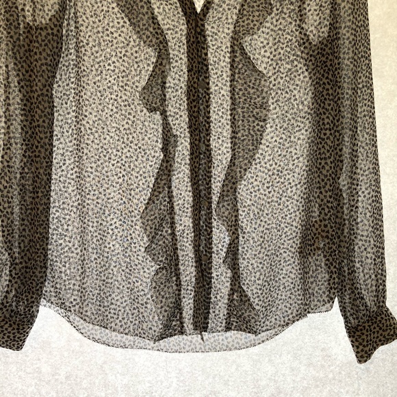 L’agence XS Nadine ruffled heart blouse sheer - Picture 3 of 12